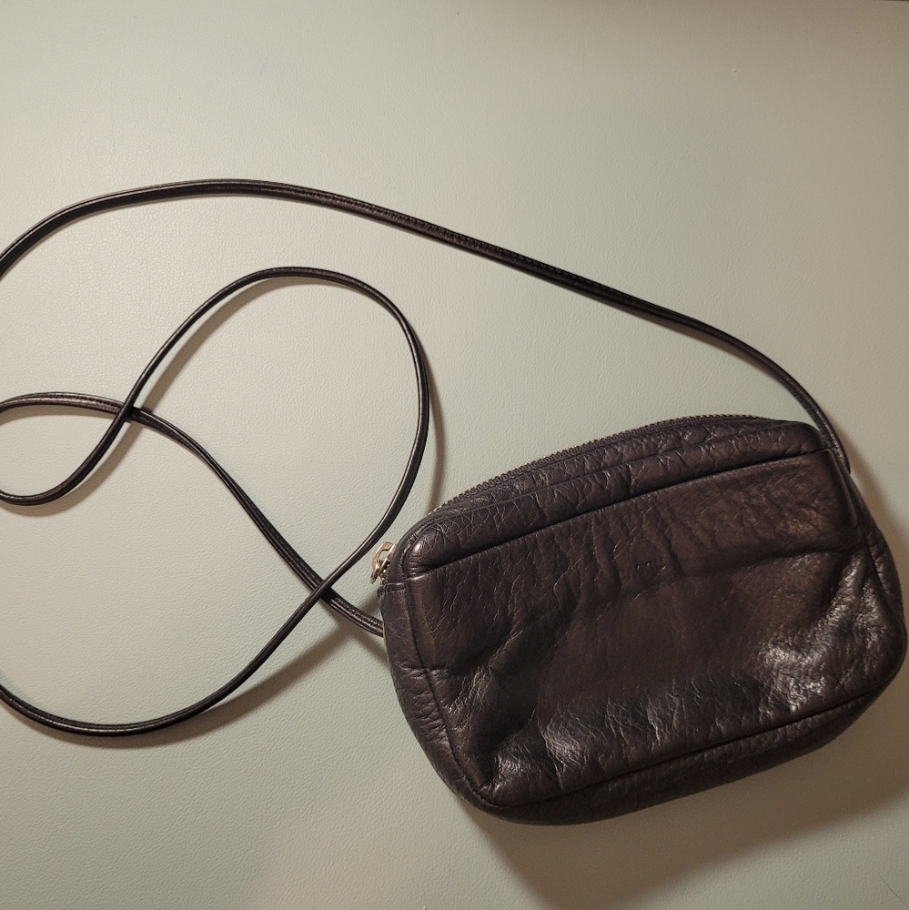 EUC Baggu Mini Crossbody Purse Black with Silver Hardware